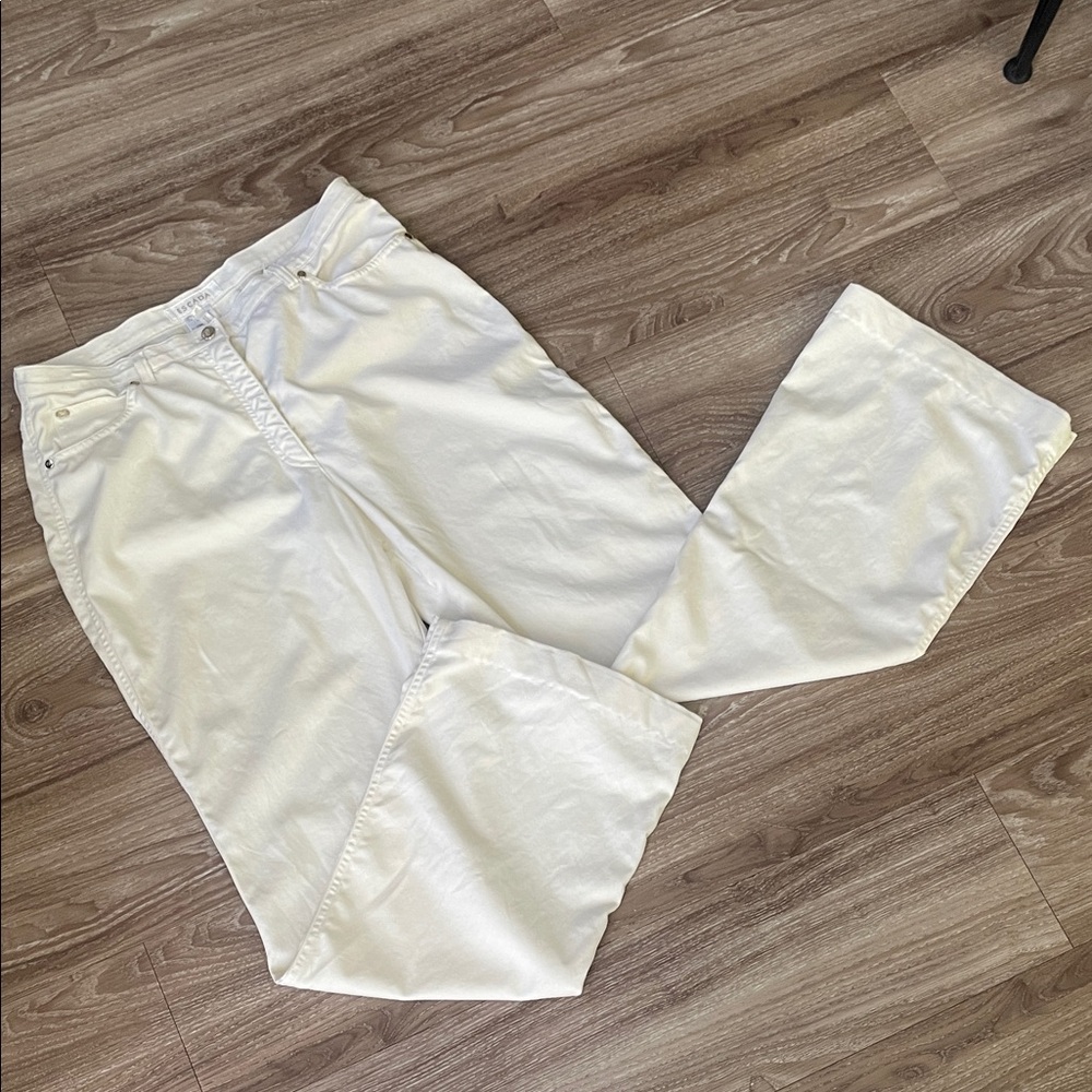 Escada Cream Flare Boot Cut Cotton Pants